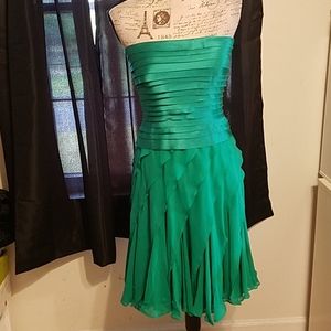 Tadashi Shoji Green Strapless Dress